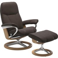 Stressless Relaxsessel "Consul", (Set, Relaxsessel mit Hocker), mit Hocker, mit Signature Base, Größe M, Gestell Eiche von Stressless