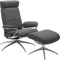 Stressless Relaxsessel "Paris", (Set, Relaxsessel mit Hocker), mit Hocker, Low Back mit Kopfstütze, mit Star Base, Gestell Chrom von Stressless