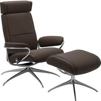 Stressless Relaxsessel "Paris", (Set, Relaxsessel mit Hocker), mit Hocker, Low Back mit Kopfstütze, mit Star Base, Gestell Chrom von Stressless