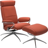Stressless Relaxsessel "Paris", (Set, Relaxsessel mit Hocker), mit Hocker, Low Back mit Kopfstütze, mit Star Base, Gestell Chrom von Stressless