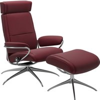Stressless Relaxsessel "Paris", (Set, Relaxsessel mit Hocker), mit Hocker, Low Back mit Kopfstütze, mit Star Base, Gestell Chrom von Stressless