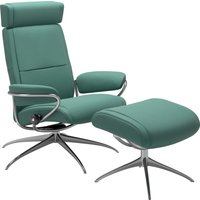 Stressless Relaxsessel "Paris", (Set, Relaxsessel mit Hocker), mit Hocker, Low Back mit Kopfstütze, mit Star Base, Gestell Chrom von Stressless