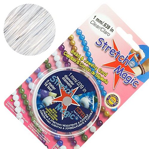Stretch Magic Schmuckkordel, transparent, elastisch, 1 mm, 5 m-Spule von Stretch Magic