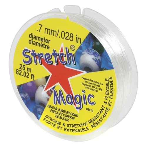 Stretch Magic SM07CL25 Perlenschnur, Polyurethan, Transparent, 0.6 mm von Stretch Magic