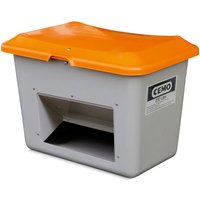 CEMO Streugutbehälter mit Entnahmeöffnung, grau/orange, 200 Liter von CEMO