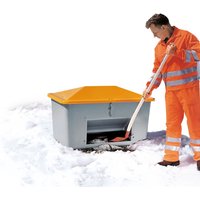 CEMO Streugutbehälter mit Entnahmeöffnung, grau/orange, 550 Liter von CEMO