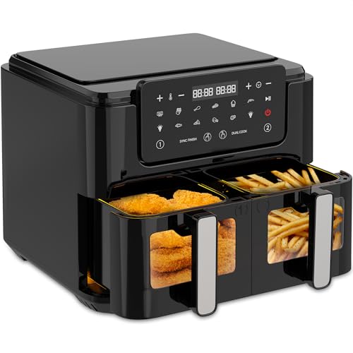 Strex Airfryer XXL - 10L - 2500W - Heißluftfritteuse - Doppelluftfritteuse - 50ºC bis 200ºC - 10 Kochprogramme - Schwarz Strex Airfryer XXL - 10L - 2500W - Heißluftfritteuse - Doppelluftfritteuse - 50ºC bis 200ºC - 10 Kochprogramme - Schwarz von Strex