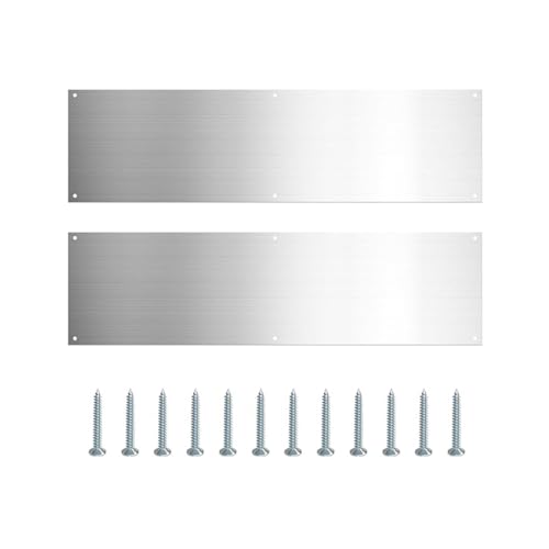 2 Stück Trittbleche für die untere Tür, gebürsteter Edelstahl, Metall-Trittplatte für Türschutz, verhindert, dass die Tür tritt, für Außentür oder Hintertür 2 Stück Trittbleche für die untere Tür, gebürsteter Edelstahl, Metall-Trittplatte für Türschutz, verhindert, dass die Tür tritt, für Außentür oder Hintertür von Streysisl
