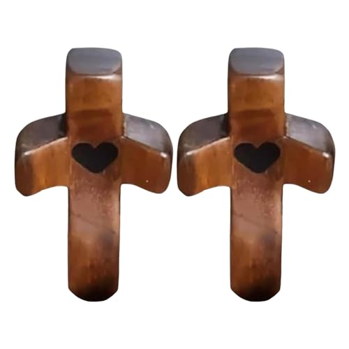 Ermutigungsgeschenk | Geschnitztes Holzkreuz | Handschmeichler | Olivenholz Mit Handkreuz | Glatte Textur Taschenformat Stressabbau Spiritueller Begleiter von Streysisl