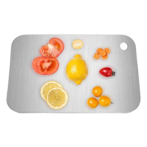 Schneidebrett aus Edelstahl für die Küche, 304 Schneidebrett, Lebensmittelqualität für Fleisch, Obst, Gemüse, Würfeln, Schneiden, spülmaschinenfest, kann aufgehängt werden Schneidebrett aus Edelstahl für die Küche, 304 Schneidebrett, Lebensmittelqualität für Fleisch, Obst, Gemüse, Würfeln, Schneiden, spülmaschinenfest, kann aufgehängt werden von Streysisl