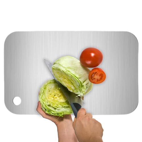 Schneidebrett aus Edelstahl für die Küche, 304 Schneidebrett, Lebensmittelqualität für Fleisch, Obst, Gemüse, Würfeln, Schneiden, spülmaschinenfest, kann aufgehängt werden Schneidebrett aus Edelstahl für die Küche, 304 Schneidebrett, Lebensmittelqualität für Fleisch, Obst, Gemüse, Würfeln, Schneiden, spülmaschinenfest, kann aufgehängt werden von Streysisl