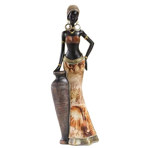Streysisl Afrikanische Figuren, Heimdekoration, afrikanische Ornamente aus Kunstharz, einzigartige afrikanische Kunststück-Dekoration, Figuren mit lebendigen künstlerischen Farben für TV-Schrank Streysisl Afrikanische Figuren, Heimdekoration, afrikanische Ornamente aus Kunstharz, einzigartige afrikanische Kunststück-Dekoration, Figuren mit lebendigen künstlerischen Farben für TV-Schrank von Streysisl