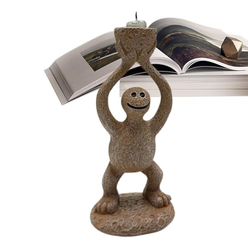 Streysisl Altar-Kerzenständer-Dekoration, Tischstatue, Kerzenständer aus Kunstharz, Halloween-Kerzenhalter mit niedlichem Ausdruck für Bücherregal, Nachttisch, Couchtisch, Fensterbank Streysisl Altar-Kerzenständer-Dekoration, Tischstatue, Kerzenständer aus Kunstharz, Halloween-Kerzenhalter mit niedlichem Ausdruck für Bücherregal, Nachttisch, Couchtisch, Fensterbank von Streysisl