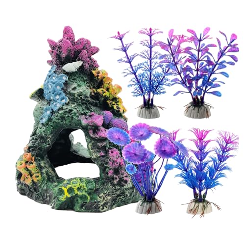 Streysisl Aquarium-Pflanzen, buntes Korallenriff, Aquarium-Dekoration für Garnelen, Eidechsen, Schnecken, Schreibtisch, Unterwasser, Strand, Badezimmer, Reptilien, heiße Tage Streysisl Aquarium-Pflanzen, buntes Korallenriff, Aquarium-Dekoration für Garnelen, Eidechsen, Schnecken, Schreibtisch, Unterwasser, Strand, Badezimmer, Reptilien, heiße Tage von Streysisl
