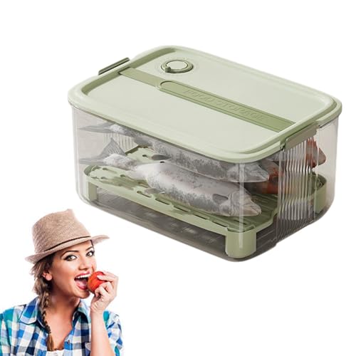 Streysisl -Aufbewahrungs-Organizer, Produktaufbewahrungsbehälter mit Deckel, Konservierungsbox, Lebensmittelbox, Kühlschrank-Organizer für Beerensalat, , Fleisch Streysisl -Aufbewahrungs-Organizer, Produktaufbewahrungsbehälter mit Deckel, Konservierungsbox, Lebensmittelbox, Kühlschrank-Organizer für Beerensalat, , Fleisch von Streysisl