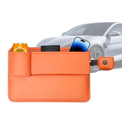 Streysisl Autositz-Fugendüse, Fahrzeugsitztasche, multifunktionaler Autositz-Leder-Organizer, seitliche Aufbewahrungsbox für Handy, Sonnenbrille Streysisl Autositz-Fugendüse, Fahrzeugsitztasche, multifunktionaler Autositz-Leder-Organizer, seitliche Aufbewahrungsbox für Handy, Sonnenbrille von Streysisl