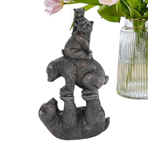 Streysisl Bären-Familienstatue, Kunstharz, gestapelt, Bär, Mutter, Papa und 2 , Tischfigur für Heimdekoration, Tierstatue für Hof, Garten, Rasen, Terrasse Streysisl Bären-Familienstatue, Kunstharz, gestapelt, Bär, Mutter, Papa und 2 , Tischfigur für Heimdekoration, Tierstatue für Hof, Garten, Rasen, Terrasse von Streysisl