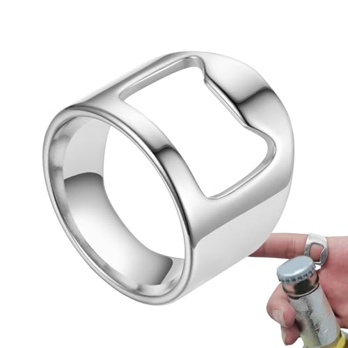 Streysisl Bar Opener Ring - Tragbarer Bierflaschenöffner - Stilvoller Titanstahl Barkeeper Ring, kreative tragbare Bierflasche für Barkeeper Streysisl Bar Opener Ring - Tragbarer Bierflaschenöffner - Stilvoller Titanstahl Barkeeper Ring, kreative tragbare Bierflasche für Barkeeper von Streysisl