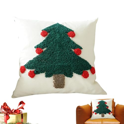 Streysisl Bestickter Weihnachts-Kissenbezug, Weihnachtsbaum-Kissenbezug, dekorativer Kissenbezug mit unsichtbarem Reißverschluss für Arbeitsplatz, Sofa, Streysisl Bestickter Weihnachts-Kissenbezug, Weihnachtsbaum-Kissenbezug, dekorativer Kissenbezug mit unsichtbarem Reißverschluss für Arbeitsplatz, Sofa, von Streysisl