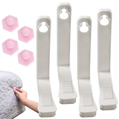 Streysisl Bettlakenhalter, 4 x -Befestigungsclip mit Verriegelungsschnalle, Sicherheitsschnalle, robuster Bettdeckenhalter für Kissen Streysisl Bettlakenhalter, 4 x -Befestigungsclip mit Verriegelungsschnalle, Sicherheitsschnalle, robuster Bettdeckenhalter für Kissen von Streysisl