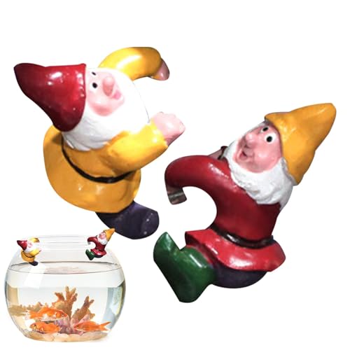 Streysisl Blumentopf Hugger | 2 x Blumentopf Kletterzwerge Miniatur-Set | Blumentopf-Dekorationen, Harzstatue, kleine Gartenzwerg-Figuren für Haus, Terrasse, Rasen Streysisl Blumentopf Hugger | 2 x Blumentopf Kletterzwerge Miniatur-Set | Blumentopf-Dekorationen, Harzstatue, kleine Gartenzwerg-Figuren für Haus, Terrasse, Rasen von Streysisl