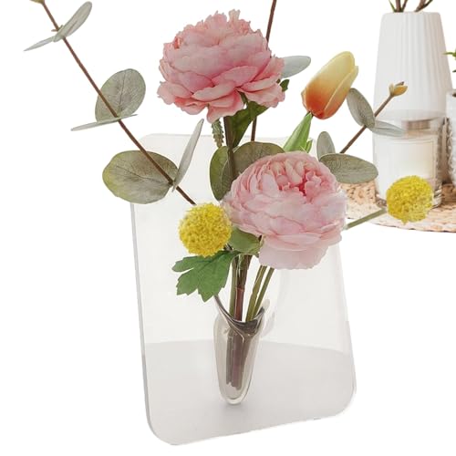 Streysisl Blumenvase mit Fotorahmen, Acryl, transparent, moderne Vase, ästhetische Blumenvase, kleine Vase für Tisch, Bücherregal, Wohnzimmer, Mittelstück, Schlafzimmer Streysisl Blumenvase mit Fotorahmen, Acryl, transparent, moderne Vase, ästhetische Blumenvase, kleine Vase für Tisch, Bücherregal, Wohnzimmer, Mittelstück, Schlafzimmer von Streysisl
