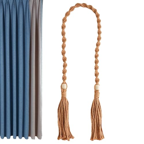 Streysisl Boho-Vorhang-Raffhalter – Boho-Vorhänge, Raffhalter, handgewebtes Quastenseil, Boho- , Vorhänge für Wohnzimmer, Schlafzimmer Streysisl Boho-Vorhang-Raffhalter – Boho-Vorhänge, Raffhalter, handgewebtes Quastenseil, Boho- , Vorhänge für Wohnzimmer, Schlafzimmer von Streysisl