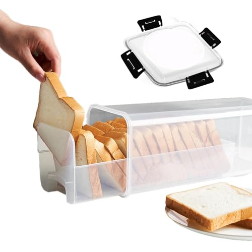 Streysisl Brotbehälter – Transparenter Brothalter mit luftdichtem Deckel – Sandwich-Brotbehälter für selbstgemachtes Brot, hoher Brotschoner für Küchentheke Streysisl Brotbehälter – Transparenter Brothalter mit luftdichtem Deckel – Sandwich-Brotbehälter für selbstgemachtes Brot, hoher Brotschoner für Küchentheke von Streysisl