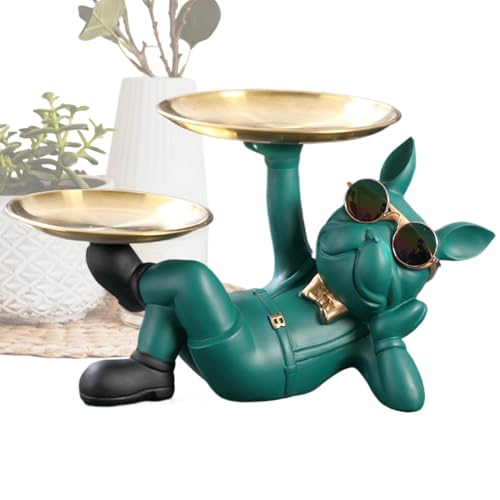 Streysisl Bulldogge Tablett Statue - Hundetablett Skulptur Schlüsselhalter | Hundeskulptur mit Tablett, Französische Bulldogge Zubehör für Halloween Thanksgiving Weihnachten Streysisl Bulldogge Tablett Statue - Hundetablett Skulptur Schlüsselhalter | Hundeskulptur mit Tablett, Französische Bulldogge Zubehör für Halloween Thanksgiving Weihnachten von Streysisl
