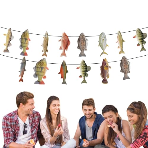 Streysisl -Dekorationen – lustige Wimpelkette in Fischform, Partyzubehör, Foto-Requisiten, kreative Wanddekoration für Familienfeiern von Streysisl