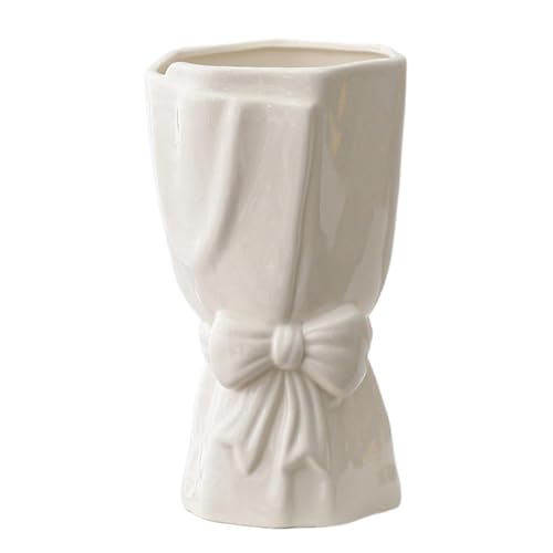 Streysisl Dekorative Vase mit Schleife, getrocknete , Zweige Vase, Dekoration, einzigartige Schleife, dekorative , Keramikvasen für Zuhause, Schlafzimmer, Arbeitszimmer von Streysisl