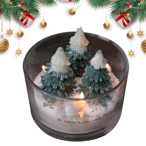Streysisl Dekorative Weihnachtsduftkerze, Weihnachtsbaum, kreative Kerze mit Duft, Winterurlaub-Ornament, Yoga, entspannende Teekerze für Schlafzimmer, Esszimmer von Streysisl
