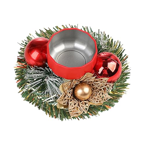 Streysisl Dekorativer Kerzenhalter für Weihnachten, Kerzenhalter, Holz, Vintage, rustikaler Vintage-Stil, Bauernhaus-Kerzenhalter, künstlicher Weihnachtsmittelaufsatz, rote Beeren Streysisl Dekorativer Kerzenhalter für Weihnachten, Kerzenhalter, Holz, Vintage, rustikaler Vintage-Stil, Bauernhaus-Kerzenhalter, künstlicher Weihnachtsmittelaufsatz, rote Beeren von Streysisl