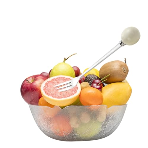 Streysisl Dessertgabel, Edelstahl, Kuchengabel, tragbare Teegabel, kleine Kuchengabel mit Keramikgriff für Zuhause, Küche, Reisen von Streysisl