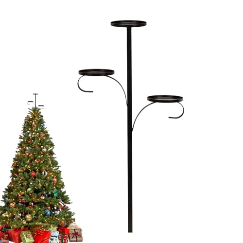 Streysisl Dreifache Baumspitze | Schwarzer Dreifach-Baumspitzen-Kandelaber | Kerzenständer aus Eisen, Weihnachtstablett Kerzenhalter für Weihnachtsbaumspitze Tischdekoration Streysisl Dreifache Baumspitze | Schwarzer Dreifach-Baumspitzen-Kandelaber | Kerzenständer aus Eisen, Weihnachtstablett Kerzenhalter für Weihnachtsbaumspitze Tischdekoration von Streysisl