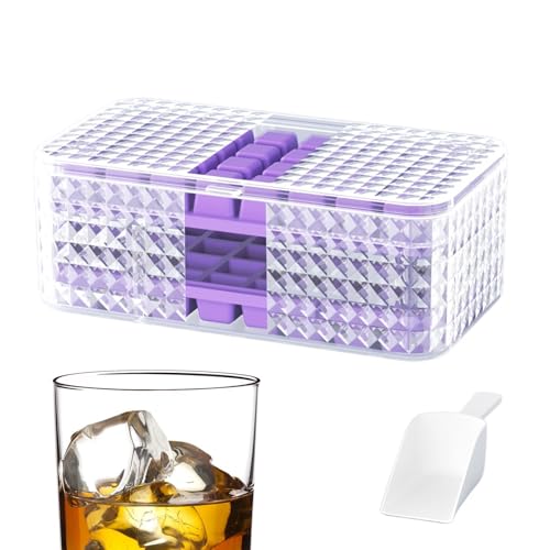 Streysisl Eiswürfelform mit Deckel, Eiswürfelform für Kühlschrank, Lebensmittelqualität, Behälter mit Schaufel für Whiskey, Cocktail, Getränke Streysisl Eiswürfelform mit Deckel, Eiswürfelform für Kühlschrank, Lebensmittelqualität, Behälter mit Schaufel für Whiskey, Cocktail, Getränke von Streysisl