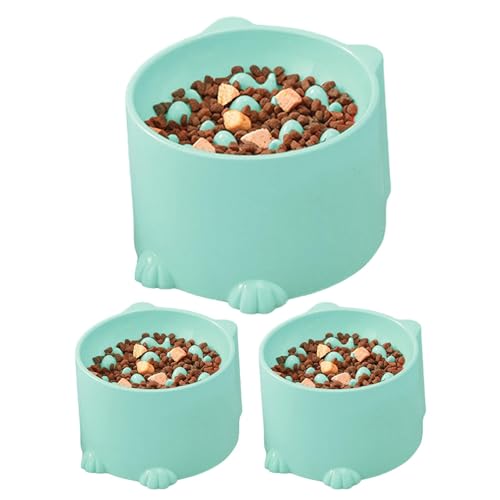 Streysisl Erhöhter Katzennapf, langsames Fressen, erhöhter Futternapf, Anti-Erbrochener Wasser-Futterspender, Katzennapf erhöht, auslaufsicher, Katzen- und Hundebedarf für Tierliebhaber von Streysisl