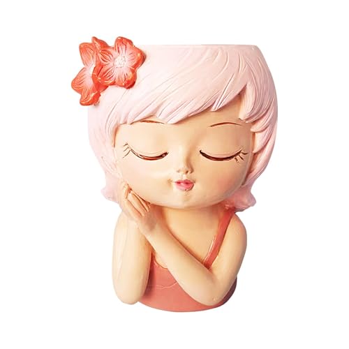 Streysisl Fairy Planter Pot - Little Girl Fairy Head Pots,Face Planter for Indoor Plants, Pots with Drainage, Head Planter, Small Flower Planter for Outdoor, Hof, Garden Streysisl Fairy Planter Pot - Little Girl Fairy Head Pots,Face Planter for Indoor Plants, Pots with Drainage, Head Planter, Small Flower Planter for Outdoor, Hof, Garden von Streysisl