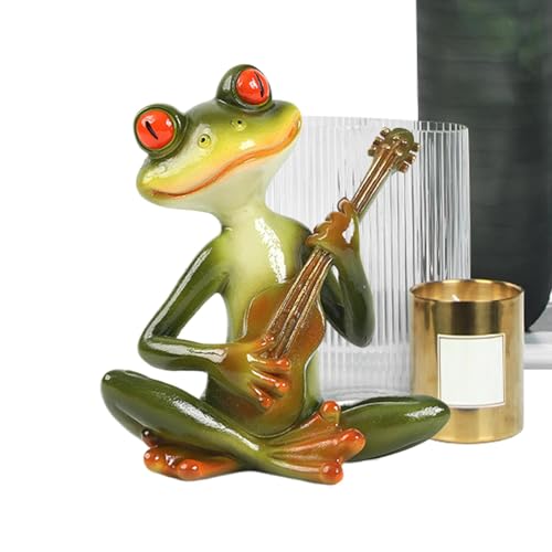 Streysisl Froschstatue – Niedlicher Miniatur-Gartenfrosch aus Kunstharz – Tierskulptur spielt Musikinstrument, einzigartige Hofkunst für Rasen, Terrasse, Garten, Hof Streysisl Froschstatue – Niedlicher Miniatur-Gartenfrosch aus Kunstharz – Tierskulptur spielt Musikinstrument, einzigartige Hofkunst für Rasen, Terrasse, Garten, Hof von Streysisl