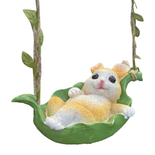 Streysisl Gartenschaukel Kaninchen, kreative Hängematten-Tierfiguren, Simulation, lustige, niedliche Sammelstatuen für drinnen und draußen, Terrasse, Rasen Streysisl Gartenschaukel Kaninchen, kreative Hängematten-Tierfiguren, Simulation, lustige, niedliche Sammelstatuen für drinnen und draußen, Terrasse, Rasen von Streysisl