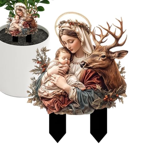 Streysisl Gartenstatue "Blessed Mary" – Acryl-Gartenstecker für den Außenbereich, lebendige Farben, multifunktionale Outdoor-Statuen, wetterbeständiges Design für Garten, Terrasse, Rasen Streysisl Gartenstatue "Blessed Mary" – Acryl-Gartenstecker für den Außenbereich, lebendige Farben, multifunktionale Outdoor-Statuen, wetterbeständiges Design für Garten, Terrasse, Rasen von Streysisl
