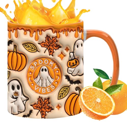 Streysisl Geistertasse | Halloween-Kaffeetasse mit Griff – Espressotasse aus Keramik, 350 ml, gruselige Teetasse für Zuhause, Schule, Tischdekoration Streysisl Geistertasse | Halloween-Kaffeetasse mit Griff – Espressotasse aus Keramik, 350 ml, gruselige Teetasse für Zuhause, Schule, Tischdekoration von Streysisl