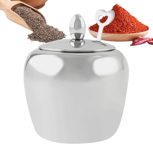 Streysisl Gewürzbox, Zuckerdose mit Deckel und Löffel, 250 ml Topf, Edelstahlkanister, luftdichte Aufbewahrungsbox, Küchenzubehör für Salz, Gewürze, Kaffeebohnen Streysisl Gewürzbox, Zuckerdose mit Deckel und Löffel, 250 ml Topf, Edelstahlkanister, luftdichte Aufbewahrungsbox, Küchenzubehör für Salz, Gewürze, Kaffeebohnen von Streysisl