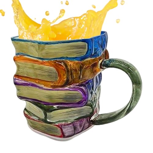 Streysisl Glas-Kaffeetasse – 3D-Kaffeetasse mit bemalten Büchern | Women Me Everyday Use Drinkware, Sammlerstück Statue für Literaturliebhaber, Wohnheim, Arbeit, Zuhause, Reisen Streysisl Glas-Kaffeetasse – 3D-Kaffeetasse mit bemalten Büchern | Women Me Everyday Use Drinkware, Sammlerstück Statue für Literaturliebhaber, Wohnheim, Arbeit, Zuhause, Reisen von Streysisl