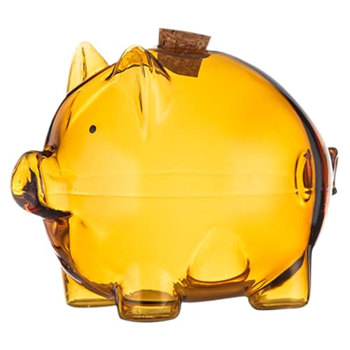 Streysisl Glasdose | Spardose | Spardose | Schweineform dekoratives Sparglas für Schminktisch Bücherregal Gedenkmünzbehälter Streysisl Glasdose | Spardose | Spardose | Schweineform dekoratives Sparglas für Schminktisch Bücherregal Gedenkmünzbehälter von Streysisl