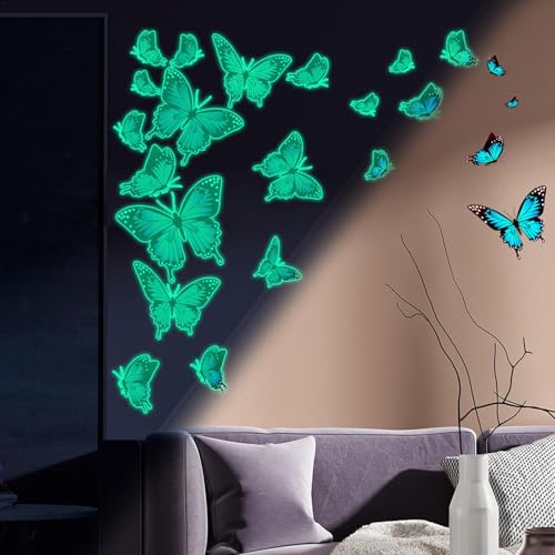 Streysisl Glow Butterfly Wand- -Aufkleber, Wandaufkleber für Mädchenzimmer, Wandkunst-Aufkleber, Schmetterlings-Wandaufkleber für Badezimmer, Mädchen, Schlafzimmer-Dekorationen Streysisl Glow Butterfly Wand- -Aufkleber, Wandaufkleber für Mädchenzimmer, Wandkunst-Aufkleber, Schmetterlings-Wandaufkleber für Badezimmer, Mädchen, Schlafzimmer-Dekorationen von Streysisl