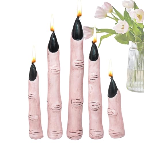 Streysisl Gothic Candles – Dekorative Fingerkerzen, gruselige Hexen-Daumenkerze mit schwarzen Nägeln, realistische Horror-Kerze, Halloween-Kerze, Ambiente-Szenen-Dekoration Streysisl Gothic Candles – Dekorative Fingerkerzen, gruselige Hexen-Daumenkerze mit schwarzen Nägeln, realistische Horror-Kerze, Halloween-Kerze, Ambiente-Szenen-Dekoration von Streysisl
