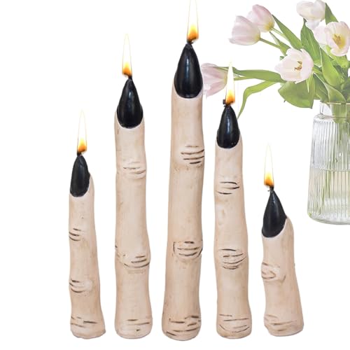 Streysisl Gruselige Kerzen – Halloween-Fingerkerzen, lebensgroße Fingerkerzen, gruselige Hexen-Daumenkerze mit schwarzen Nägeln, gruseliges Palmenwachs, Licht, Halloween-Horror-Requisiten für Partys Streysisl Gruselige Kerzen – Halloween-Fingerkerzen, lebensgroße Fingerkerzen, gruselige Hexen-Daumenkerze mit schwarzen Nägeln, gruseliges Palmenwachs, Licht, Halloween-Horror-Requisiten für Partys von Streysisl