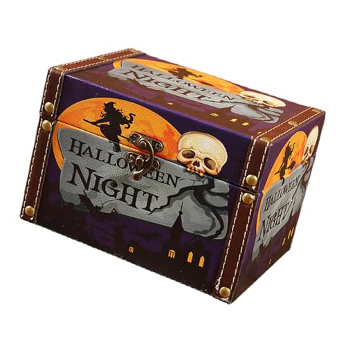 Streysisl Halloween-Boxen – Holz-Leckerli-Boxen | abschließbare Andenken-Boxen mit Deckel, dekorative Halloween-Holz-Organizer für Wohnzimmer, Schule Streysisl Halloween-Boxen – Holz-Leckerli-Boxen | abschließbare Andenken-Boxen mit Deckel, dekorative Halloween-Holz-Organizer für Wohnzimmer, Schule von Streysisl