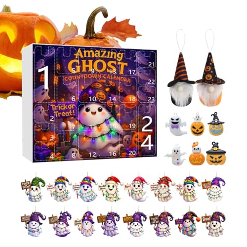 Streysisl Halloween Countdown Kalender 24 Tage Geist Thema - Halloween Countdown Kalender Gruselig | Acryl 2D Ornament Dekoration für Urlaub Party Baum Kinder Erwachsene Streysisl Halloween Countdown Kalender 24 Tage Geist Thema - Halloween Countdown Kalender Gruselig | Acryl 2D Ornament Dekoration für Urlaub Party Baum Kinder Erwachsene von Streysisl